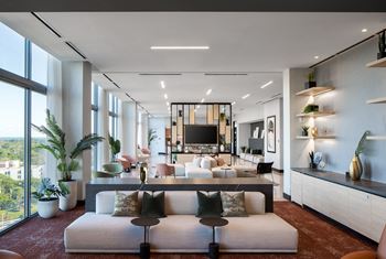 Social lounge with kitchen and media room